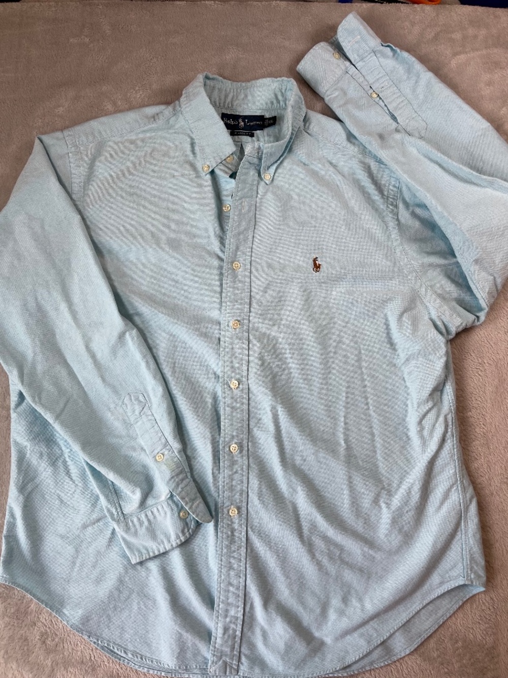 Men's Ralph Lauren Oxford Button Down Classic Fit Shirt Blue 100% Cotton sz XL